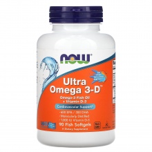 Антиоксидант NOW Ultra Omega 3D 600 EPA 300 DHA 90 капсул