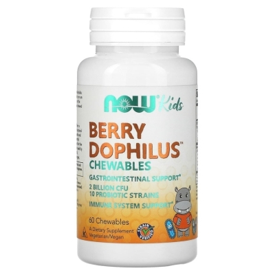 Витамины NOW Kids Berry Dophilus 60 жевательных таблеток