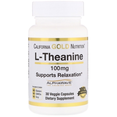 Аминокислота California Gold Nutrition L-Theanine 100 мг 30 капсул