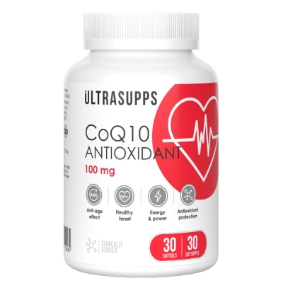 Антиоксидант UltraSupps Coenzyme Q10 100 мг 30 софтгель
